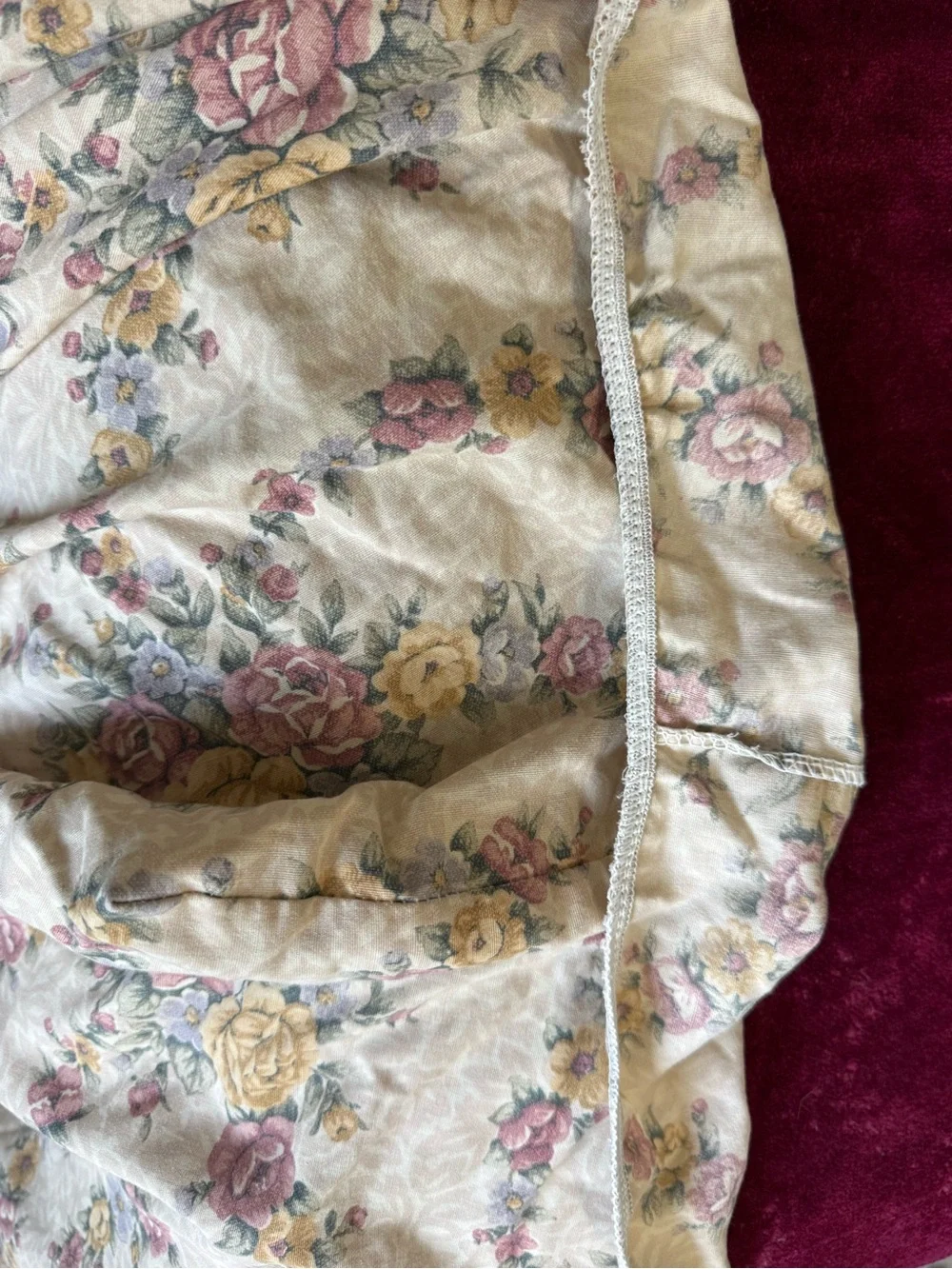 Vintage Jessica McClintock Queen Floral 3 Pc Bed Sheet Set